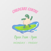 亀おもしろい波サーフィン ウィンドウサイン (シート)