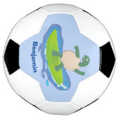 亀おもしろい波サーフィン サッカーボール (回転)