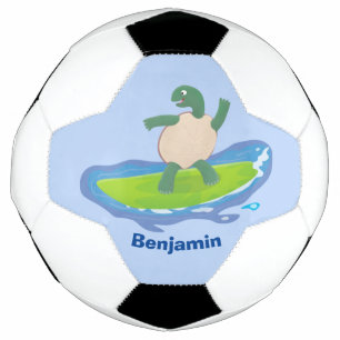 亀おもしろい波サーフィン サッカーボール