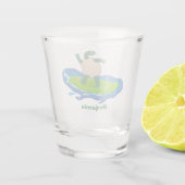 亀おもしろい波サーフィン ショットグラス (裏面)
