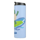 亀おもしろい波サーフィン タンブラー (回転右)