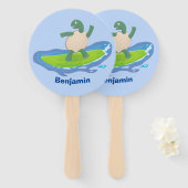 亀おもしろい波サーフィン ハンドファン (正面&裏面)