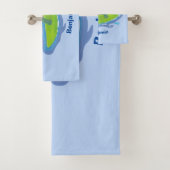 亀おもしろい波サーフィン バスタオルセット (インサイチュ)