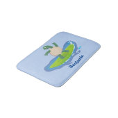 亀おもしろい波サーフィン バスマット (アングル)