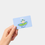 亀おもしろい波サーフィン バッジ (手持ち)