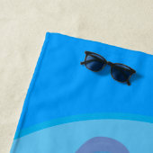 亀おもしろい波サーフィン ビーチタオル (インサイチュ)