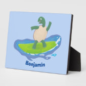 亀おもしろい波サーフィン フォトプラーク (側面)