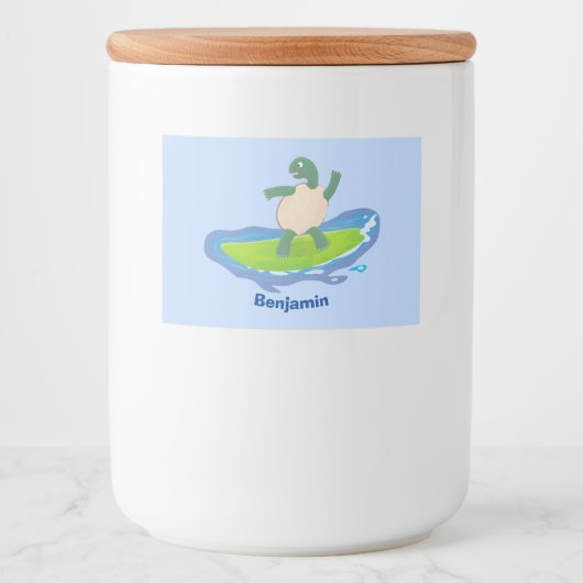 亀おもしろい波サーフィン フードラベル (正面)