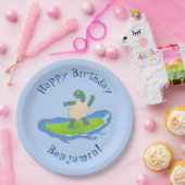 亀おもしろい波サーフィン ペーパープレート (パーティー)