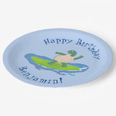 亀おもしろい波サーフィン ペーパープレート (アングル)
