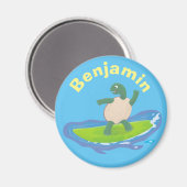 亀おもしろい波サーフィン マグネット (正面/裏面)