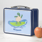 亀おもしろい波サーフィン メタルランチボックス (インサイチュ)