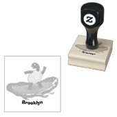 亀おもしろい波サーフィン ラバースタンプ (押印)