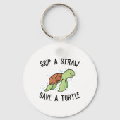 亀がカメ救を放すの救をスキップ キーホルダー (正面)