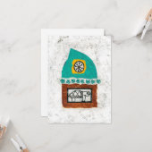 亀がグリーティングカードを買ってかゆい カード (正面/裏面インサイチュ)