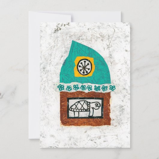 亀がグリーティングカードを買ってかゆい カード (正面)