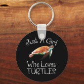 亀が大好きな女の子 キーホルダー (正面)
