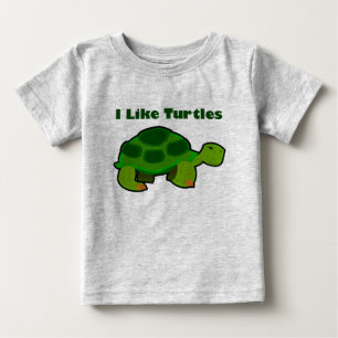 亀が好き-ベビー·ジ素晴らしャージーTシャツ ベビーTシャツ