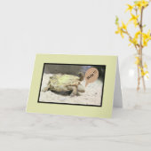 亀が転倒し、事故を謝る カード (黄色い花)