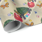 亀とアップルのみすぼらしいシックなギフトラップ ラッピングペーパー (ロールコーナー)