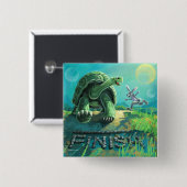 亀とウサギの絵 缶バッジ (正面&裏面)