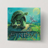 亀とウサギの絵 缶バッジ (正面)