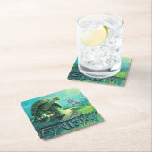 亀とウサギの芸術 スクエアペーパーコースター (インサイチュ)