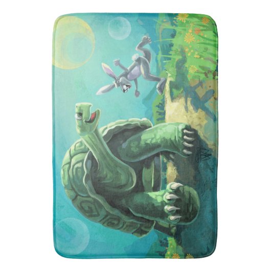 亀とウサギの芸術 バスマット (正面縦)