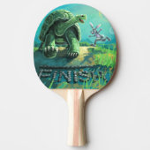 亀とウサギの芸術 卓球ラケット (正面)