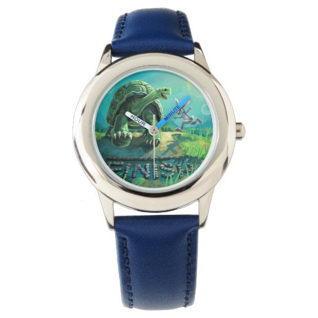 亀とウサギの芸術 腕時計 (正面)