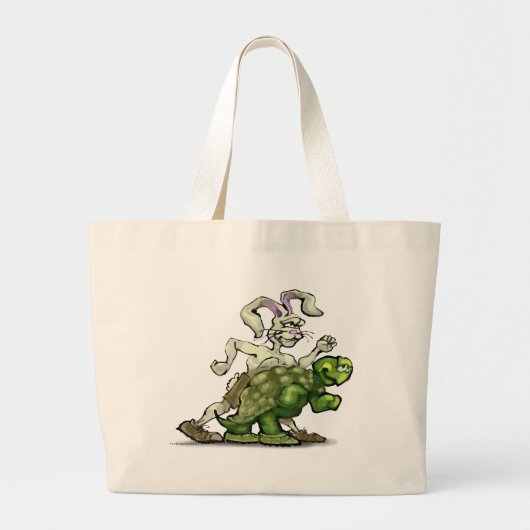 亀とウサギ ラージトートバッグ (正面)