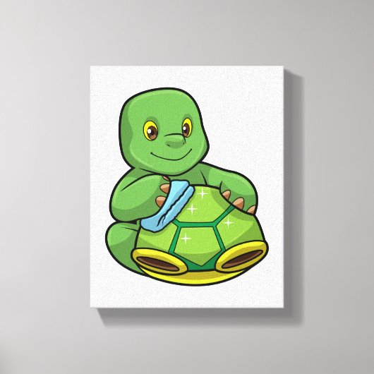 亀とシェルとクリーニングラグ キャンバスプリント (正面)