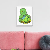 亀とシェルとクリーニングラグ キャンバスプリント (インサイチュ (リビング))