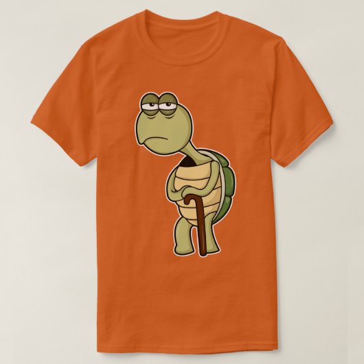 亀とシェル歩くスティック Tシャツ (デザイン正面)