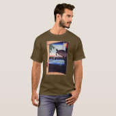 亀と富士山,広重亀と山富士,広重,浮世絵 Tシャツ (正面フル)
