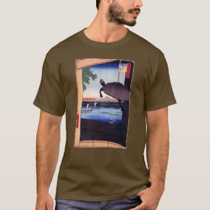 亀と富士山,広重亀と山富士，広重，浮世絵 Tシャツ