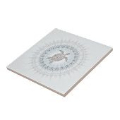 亀と曼荼羅灰色がかった青の団 タイル (側面)