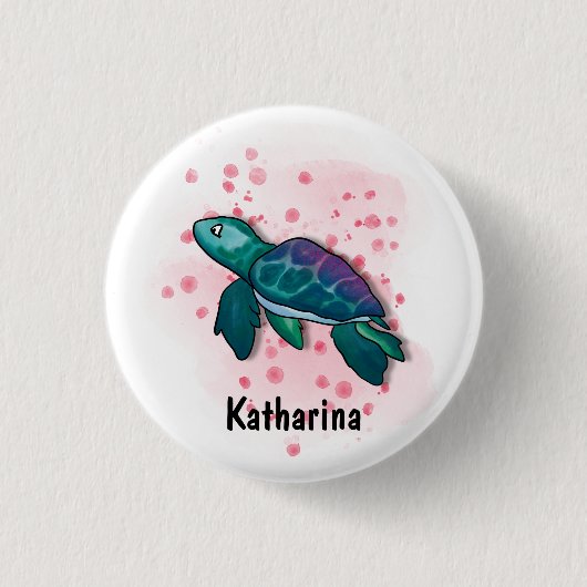 亀と海魔法に潜り込む！ 缶バッジ (正面)