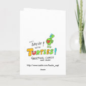 亀と花の誕生日カード カード (裏面)