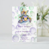亀と蝶のベビーシャワー招待状 サンキューカード (スタンド正面)