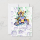 亀と蝶のベビーシャワー招待状 サンキューカード (裏面)