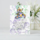 亀と蝶の赤ちゃんシャワーサンキューカード サンキューカード (スタンド正面)