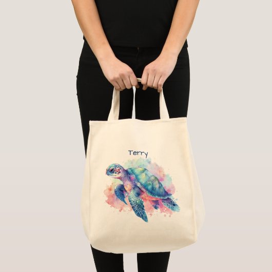 亀と鯨パーソナライズされた トートバッグ (正面(商品))