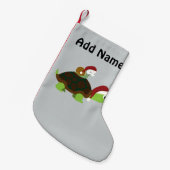 亀につけるクリスマスカタツムリ スモールクリスマスストッキング (正面 (吊り時))