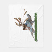 亀に乗った男の子の妖精 フリースブランケット (正面)