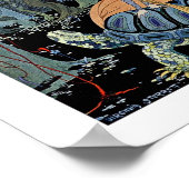 亀に座っている女性 ポスター (角)