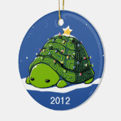 亀のクリスマスの飾り セラミックオーナメント (左)