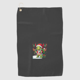 亀のクリスマスイルミネーション 気持ち悪いサンタ クリスマスの亀 タンクトップ ゴルフタオル