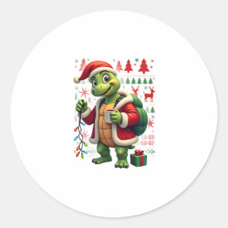 亀のクリスマスツリーライト ひげもじゃサンタ クリスマス タンクトップ タートルネック ラウンドシール