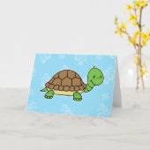 亀のグリーティングカード カード (黄色い花)